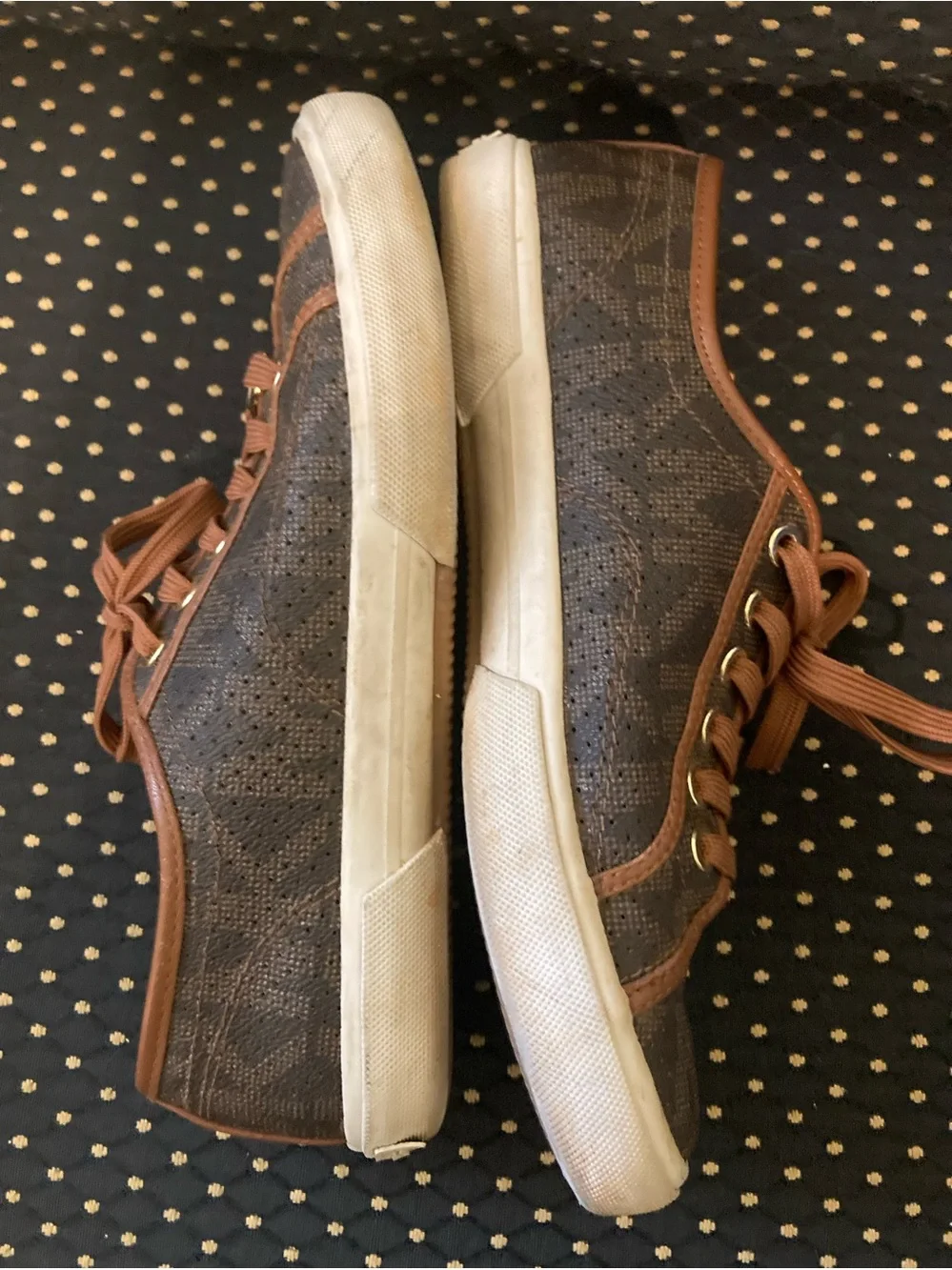 Michael Kors Women’s Size 8 Brown Tan Signature MK Sneakers Shoes